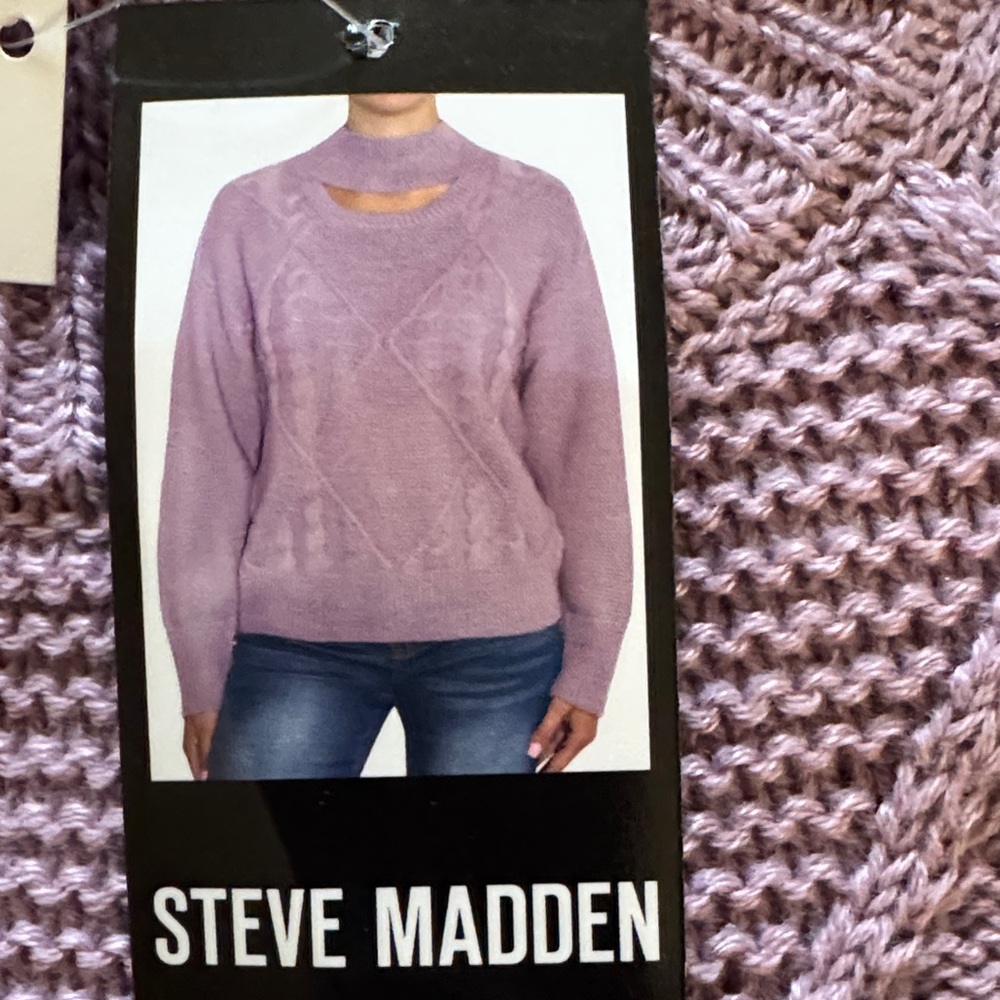 Steve Madden Lavender Cable Knit Women's Sweater
